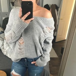 Distressed sweater